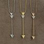 Diamond Trillion Shaped Necklace 14k Solid Gold Layering Triangle Necklace Gift.