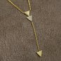 Diamond Trillion Shaped Necklace 14k Solid Gold Layering Triangle Necklace Gift.