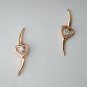 Heart Diamond Ear Climber 14k Gold Ear Crawler Sweep Cuff Bridal Diamond Cuff.