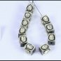 Pave Diamond Polki Beads Findings 925 Silver Rectangle Diamond Beads For Jewelry