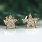 Natural Pave Diamond Star Stud Earring 14k Gold Fine Jewelry Solid Gold Jewelry.