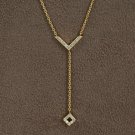 Diamond Lariat Necklace 14k Solid Gold Layering Diamond Arrow Necklace Gift.