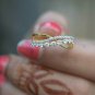 Diamond 14k Solid Gold Cluster Ring Engagement Ring Diamond Proposal Ring Gift.