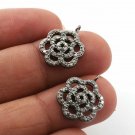 Pave Diamond Beautiful Flower Charm 925 Silver Pendant Jewelry Findings Supply. Pave Diamond Beautiful Flower Charm 925 Silver Pendant Jewelry Findings Supply.