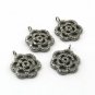 Pave Diamond Beautiful Flower Charm 925 Silver Pendant Jewelry Findings Supply.