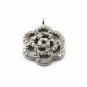 Pave Diamond Beautiful Flower Charm 925 Silver Pendant Jewelry Findings Supply.