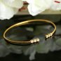 14k Solid Gold Diamond Open Bangle Bracelet Gold Cuff Bracelet Birthday Gift.