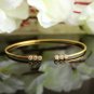 14k Solid Gold Diamond Open Bangle Bracelet Gold Cuff Bracelet Birthday Gift.