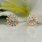 Sunflower Earring 14k Solid Gold Tiny Diamond Studs Sunflower Ear Stud Jewelry. Sunflower Earring 14k Solid Gold Tiny Diamond Studs Sunflower Ear Stud Jewelry.