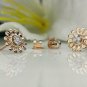 Sunflower Earring 14k Solid Gold Tiny Diamond Studs Sunflower Ear Stud Jewelry.