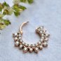 Natural Diamond Septum Clicker Piercing 14k Gold Nose Ear Body Piercing Jewelry.