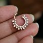 Natural Diamond Septum Clicker Piercing 14k Gold Nose Ear Body Piercing Jewelry.
