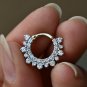 Natural Diamond Septum Clicker Piercing 14k Gold Nose Ear Body Piercing Jewelry.