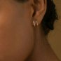 Diamond Spiral Huggies Earrings 14k Solid Gold Wedding Earrings Pave Diamond.