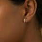 Diamond Spiral Huggies Earrings 14k Solid Gold Wedding Earrings Pave Diamond.