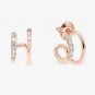 Diamond Spiral Huggies Earrings 14k Solid Gold Wedding Earrings Pave Diamond.