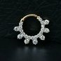 Natural Diamond 14k Solid Gold Septum Clicker Piercing Nose Ear Piercing Jewelry