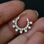 Natural Diamond 14k Solid Gold Septum Clicker Piercing Nose Ear Piercing Jewelry