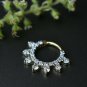 Natural Diamond 14k Solid Gold Septum Clicker Piercing Nose Ear Piercing Jewelry