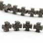 10 pc lot Cross Beads Pave Diamond Beads 925 Silver Diamond Beads A