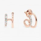 Diamond Spiral Huggies Earrings 14k Solid Gold Wedding Earrings Gold Studs NS7. Diamond Spiral Huggies Earrings 14k Solid Gold Wedding Earrings Gold Studs NS7.