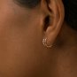 Diamond Spiral Huggies Earrings 14k Solid Gold Wedding Earrings Gold Studs NS7.