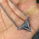 Shark Tooth Pendant Pave Diamond 925 Silver Classic Pendant For Beach Holidays. Shark Tooth Pendant Pave Diamond 925 Silver Classic Pendant For Beach Holidays.