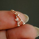 Dainty Initial Pendant 14k Solid Gold Diamond Initial Charm Pendant BFF Birthday
