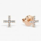 Diamond X Studs Earrings 14k Solid Gold Minimalist Studs Anniversary Ear Gift. Diamond X Studs Earrings 14k Solid Gold Minimalist Studs Anniversary Ear Gift.
