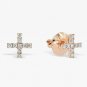 Diamond X Studs Earrings 14k Solid Gold Minimalist Studs Anniversary Ear Gift.