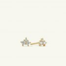 Diamond Mini cluster Studs Earring Three Diamond Studs Gold Studs 14k Solid Gold