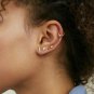 Diamond Mini cluster Studs Earring Three Diamond Studs Gold Studs 14k Solid Gold