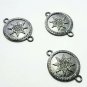 Star Burst Designer Rosecut Pave Diamond Bracelet Connector 925 Silver Handmade.