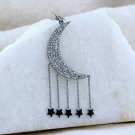 Pave Diamond Crescent Moon Pendant 925 Sterling Silver Moon And Star Charm Gift. Pave Diamond Crescent Moon Pendant 925 Sterling Silver Moon And Star Charm Gift.