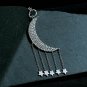 Pave Diamond Crescent Moon Pendant 925 Sterling Silver Moon And Star Charm Gift.