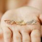 Fern Leaves Diamond Open Ring 14k Solid Gold Fancy Wedding Gold Ring Jewelry.