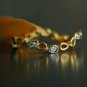 Curved Wedding Band 14k Solid Gold Diamond Eternity Band Filigree Lace Band Ring