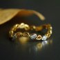 Curved Wedding Band 14k Solid Gold Diamond Eternity Band Filigree Lace Band Ring