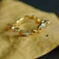 Curved Wedding Band 14k Solid Gold Diamond Eternity Band Filigree Lace Band Ring
