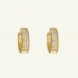 Pave Diamond Hoops Earrings Pave Diamond Hoop Mini Huggie Hoops 14k Solid Gold.