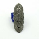 Pave Diamond Knuckle Ring 925 Silver Diamond Full Finger Ring Valentines Gift.