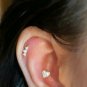 Diamond Minimalist Moon Piercing 14k Solid Gold Nose Ear Piercing Moon Jewelry.