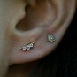 Diamond Minimalist Moon Piercing 14k Solid Gold Nose Ear Piercing Moon Jewelry.