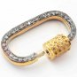 Pave Diamond Oval Carabiner Clasps 925 Silver Diamond Jewelry Connector Findings
