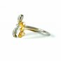 Two Dragonfly Open Ring 14k Gold Natural Diamond Damselfly Remembrance Jewelry.