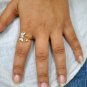 Two Dragonfly Open Ring 14k Gold Natural Diamond Damselfly Remembrance Jewelry.