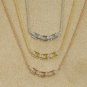 Diamond Bar Necklace Dainty 14k Solid Gold Chain Style Wedding Necklace Jewelry.