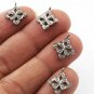 Pave Diamond Flower Charm 925 Silver Diamond Charm Pendant Jewelry Findings.