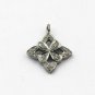 Pave Diamond Flower Charm 925 Silver Diamond Charm Pendant Jewelry Findings.