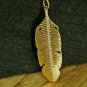 14k Solid Gold Diamond Feather Pendant Gold Pendant Wing Pendant Birthday Gift.